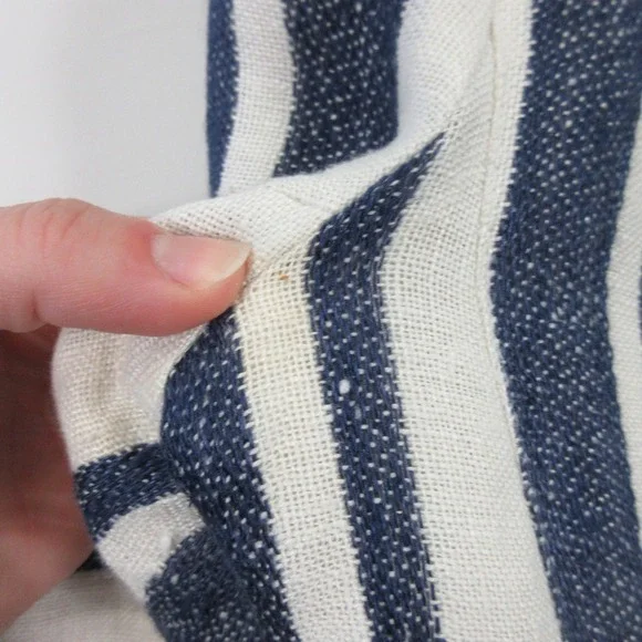 Smythe Women's Duchess 100% Linen *Stain Striped Blazer Nautical Size 12 - Picture 7 of 16